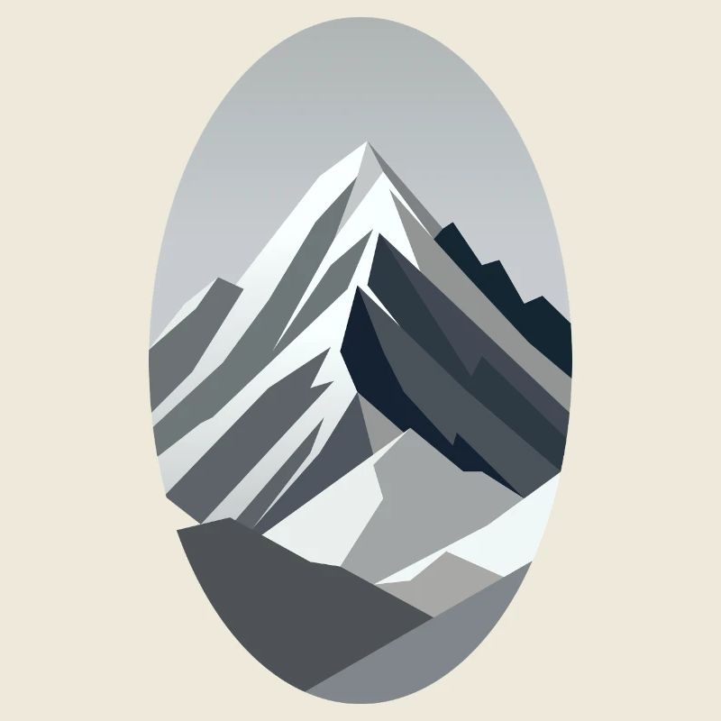 Montagnes abstraites avec des contrastes de gris