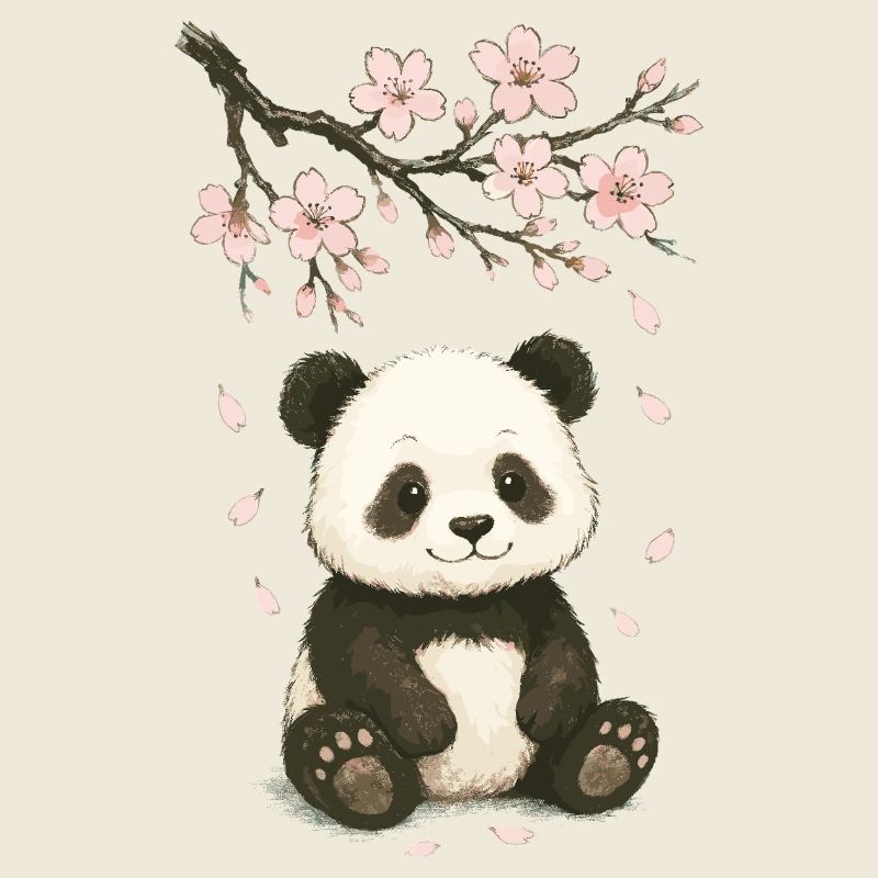 Panda, Panda Ours, Japonais, Cerisier en fleurs