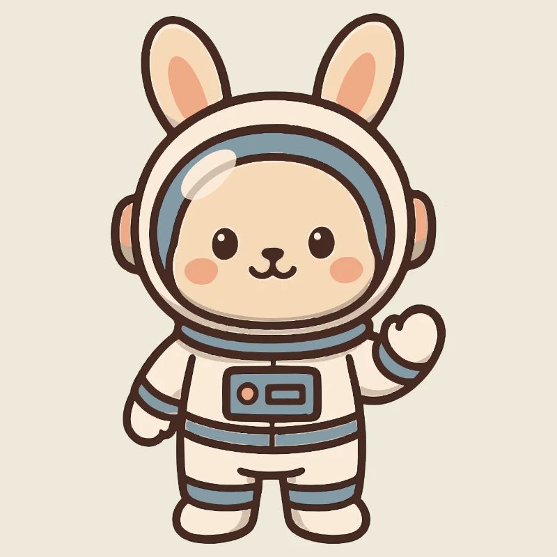 Lapin en costume d'astronaute