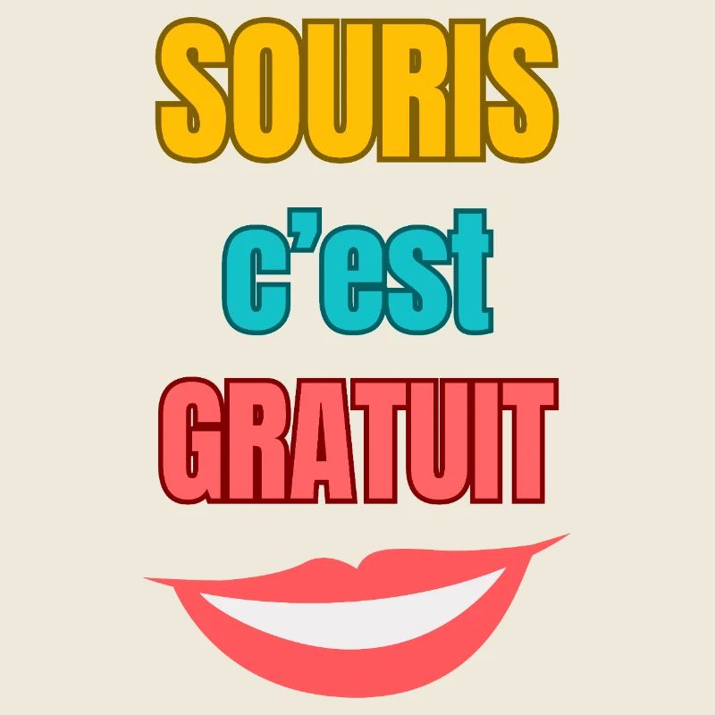 Souris c’est gratuit — typographie colorée