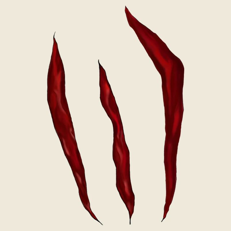 Rayures rouge sang