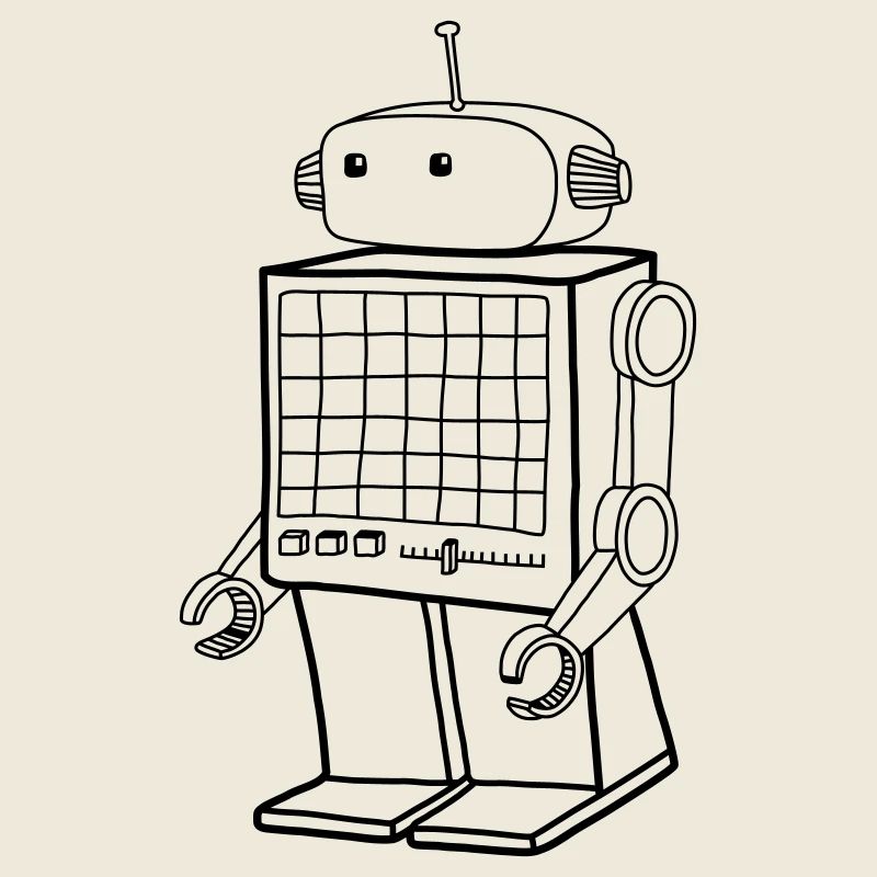 Retro Roboter – Vintage KI Android Design