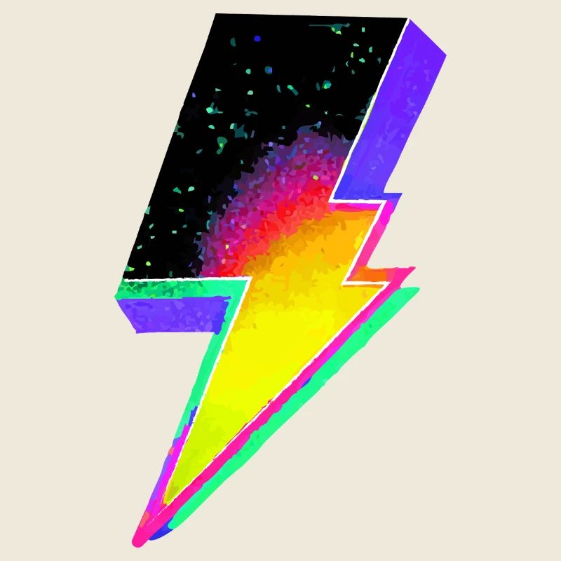 Neon Rainbow Lightning Emblem