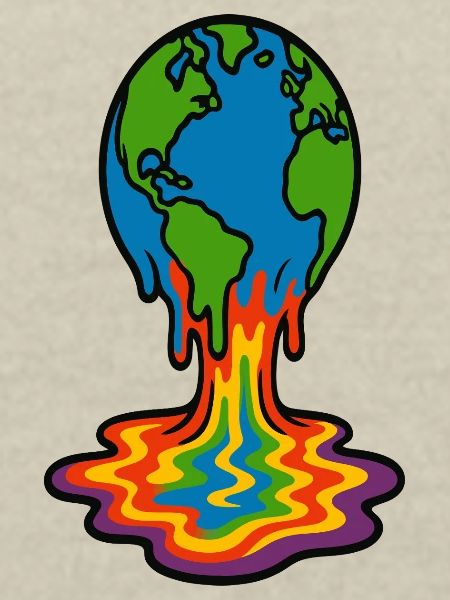 Erdschmelzende Regenbogenlava