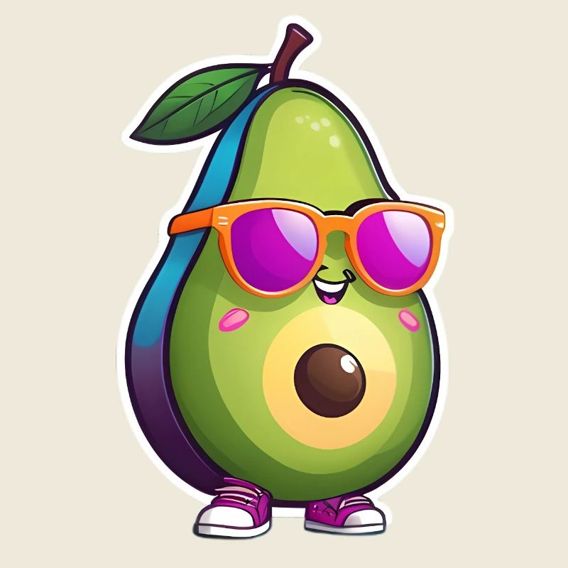 Kunterbuntes Avocado-Charakter