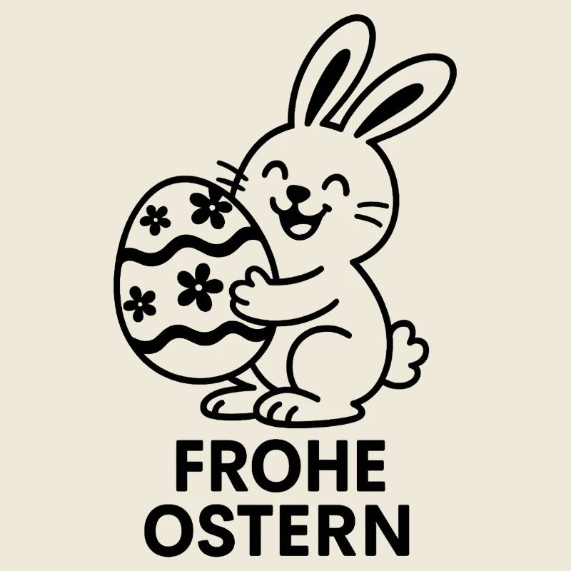 Happy Easter Bunny with Painted Egg