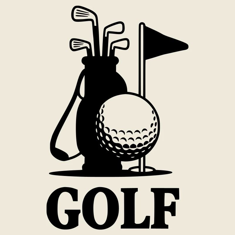 Golf Schriftzug mit Golf Equipment 