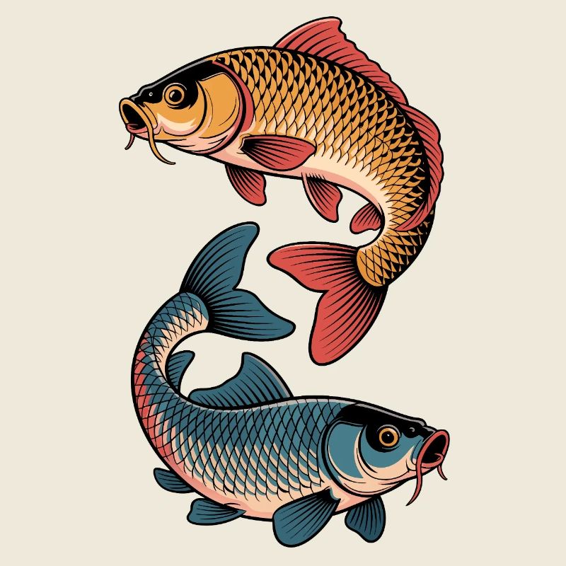 Farbige Karpfen Fische