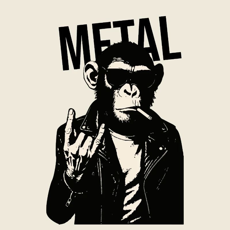 Rebellischer Metall-Schimpanse