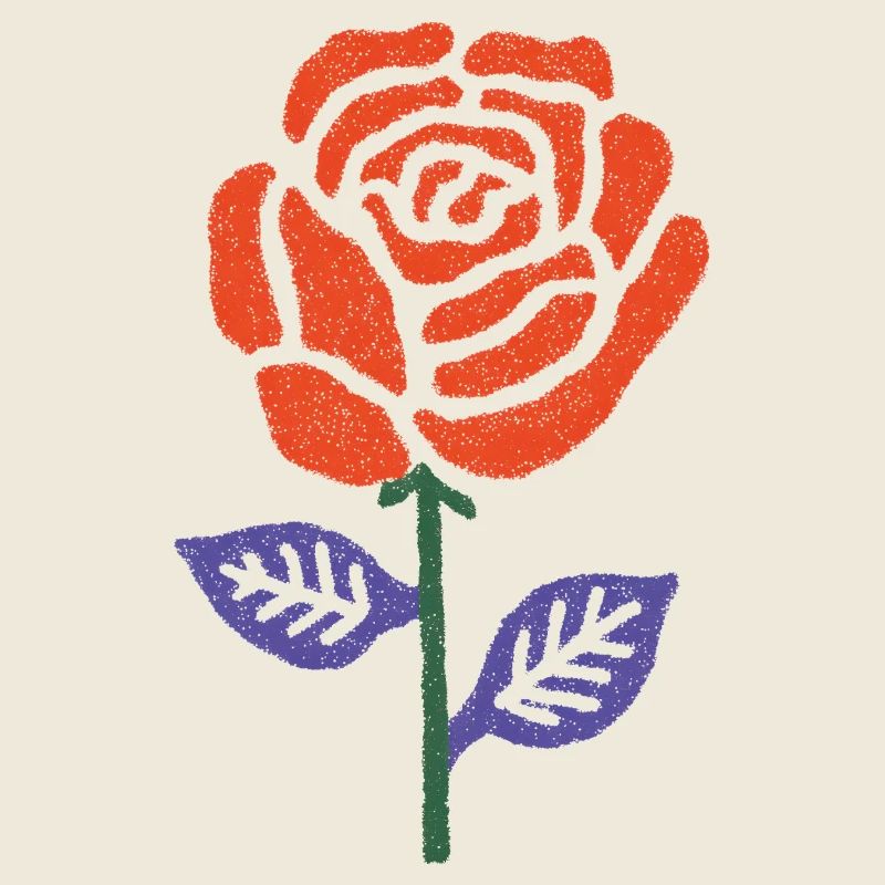 Rose orange-rouge avec feuilles violettes