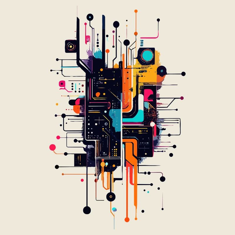 Colorful Circuitprint PCB PCB Motif