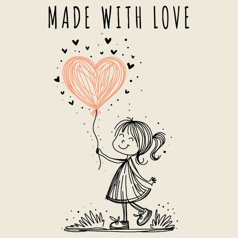 Fait avec amour – Cœur dessiné à la main