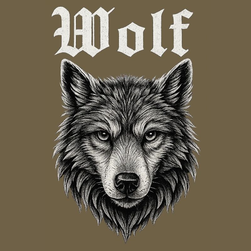 Gothic Wolf Kopf Illustration Geschenkidee
