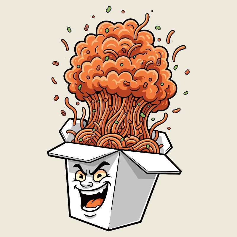 Noodle Box Explosion Cartoon