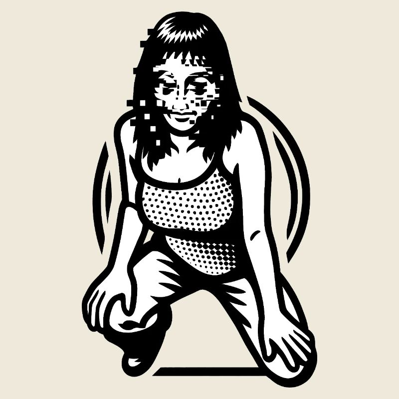 HACKER GIRL - black & white