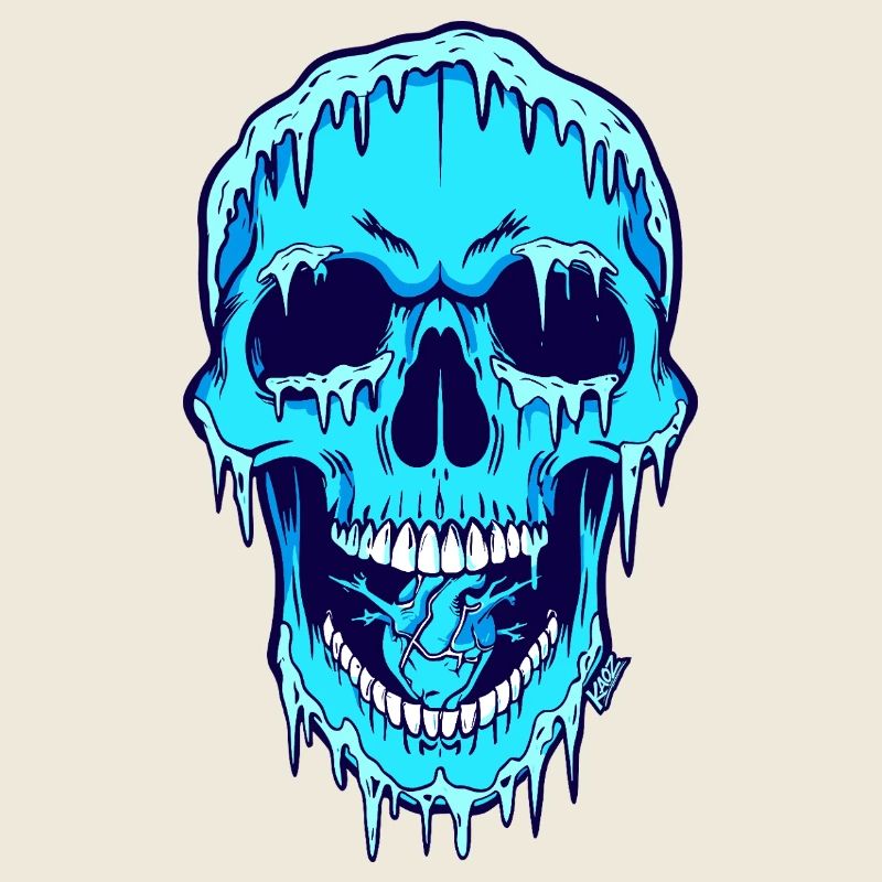 Melting Blue Skull