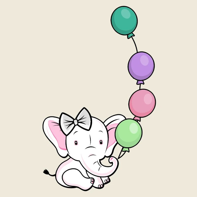 Balloon elephant with bow