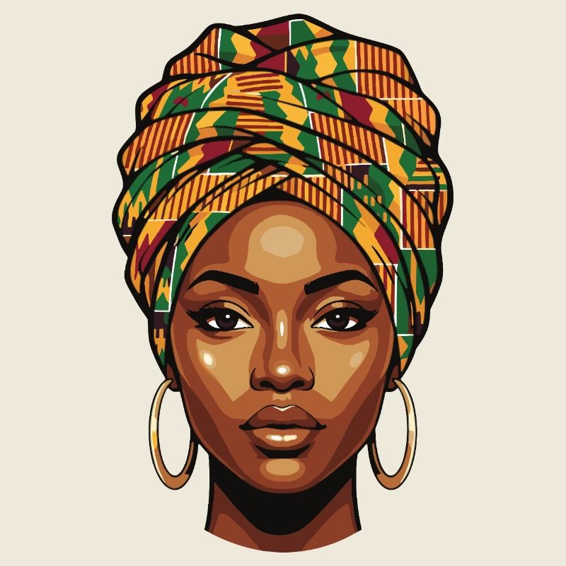 Afrikanisches Kopfwrap Porträt