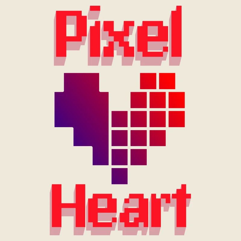 Pixel Retro Love Heart Gradient