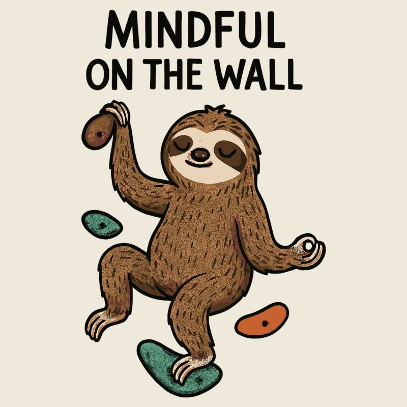 Mindful on the Wall – Zen Faultier an Wand
