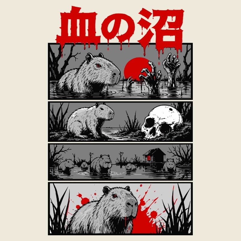 Horror Capybara Japan Style