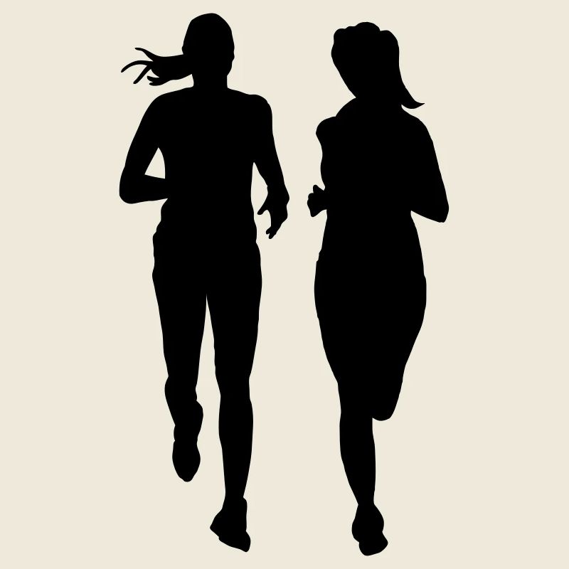 couple en cours d'exécution deux femmes