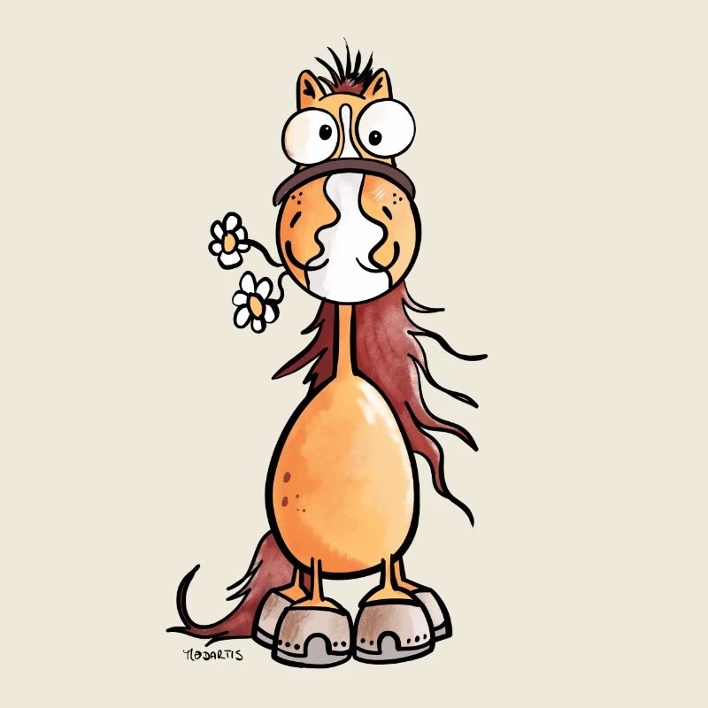Drôle cheval dessin animé