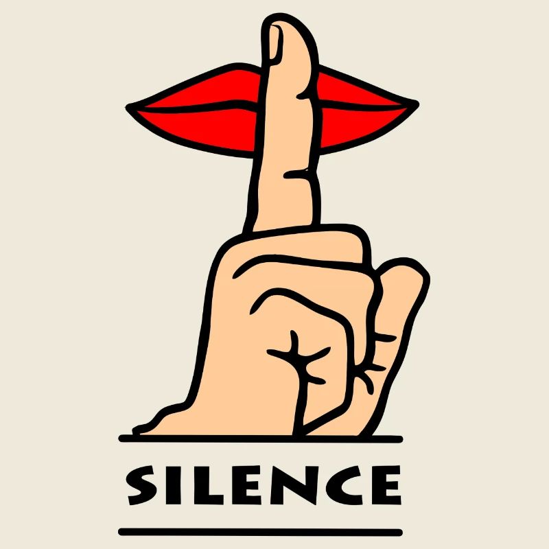 Doigt pour la bouche rouge