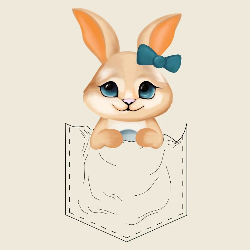 Un lapin mignon dans le sac – Illustration mignonne