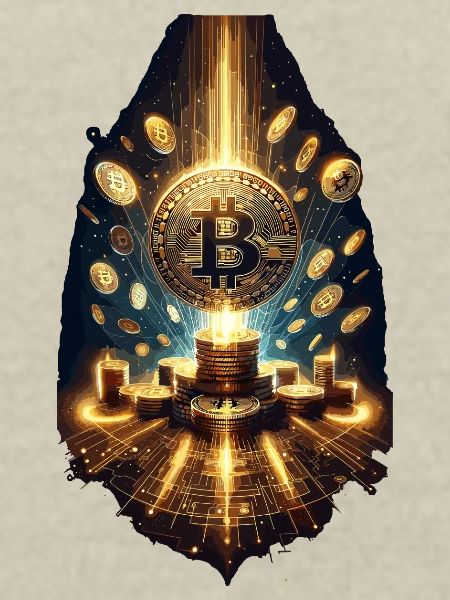 Bitcoin Explosion Digital Artwork