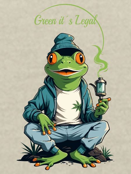 Frosch mit Pfeife