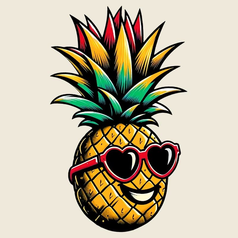 Ananas mit Sonnenbrille