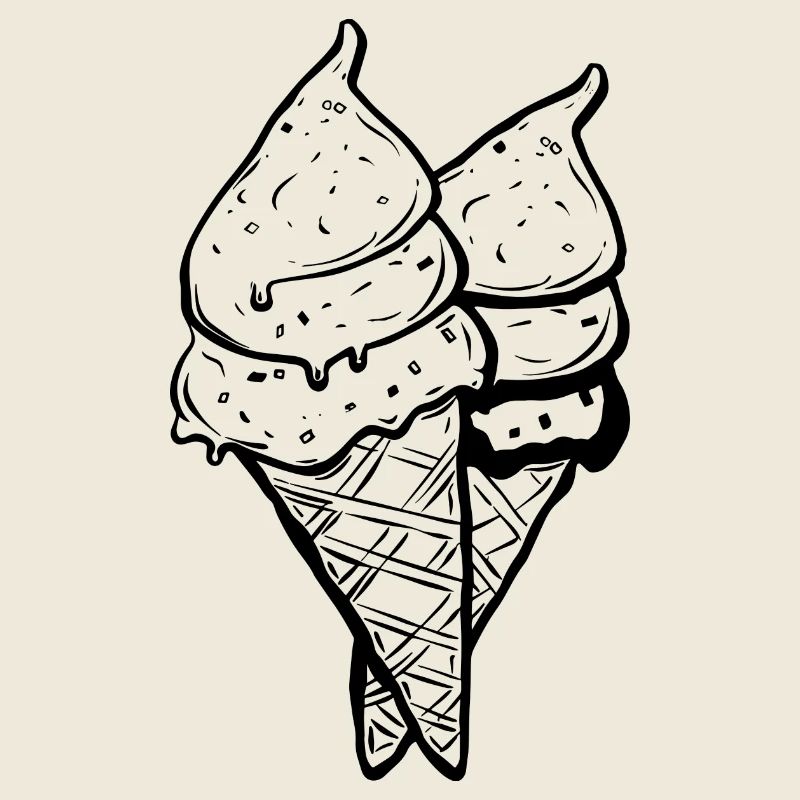 cream cones Drawing