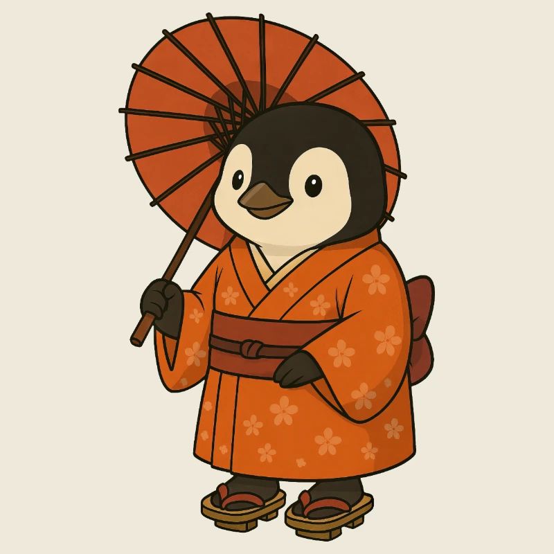 Mignon Pingouin Japon Anime Tradition
