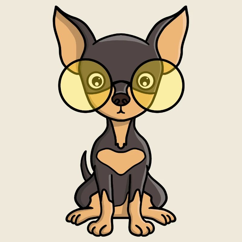 Charmanter Chihuahua mit Brille Illustration