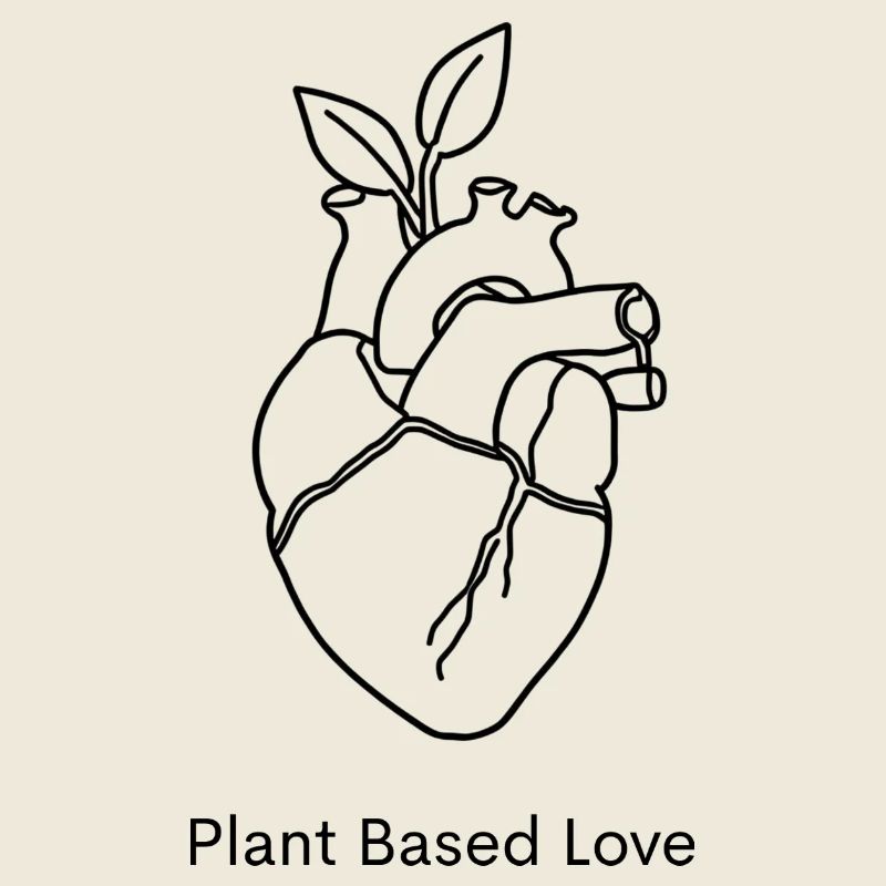 Plantbased Love – Herz & Blatt Fine Line