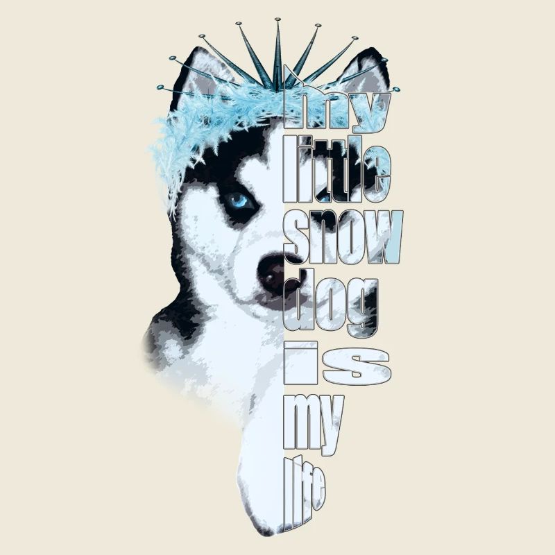 Eisbedeckter Husky mit Spruch