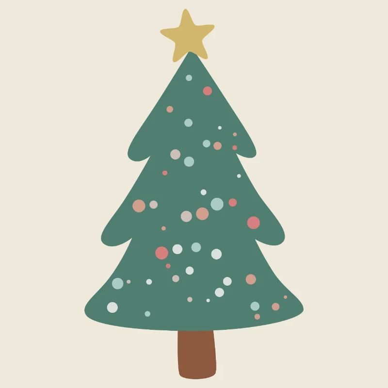 Sapin de Noël vert forêt avec des points