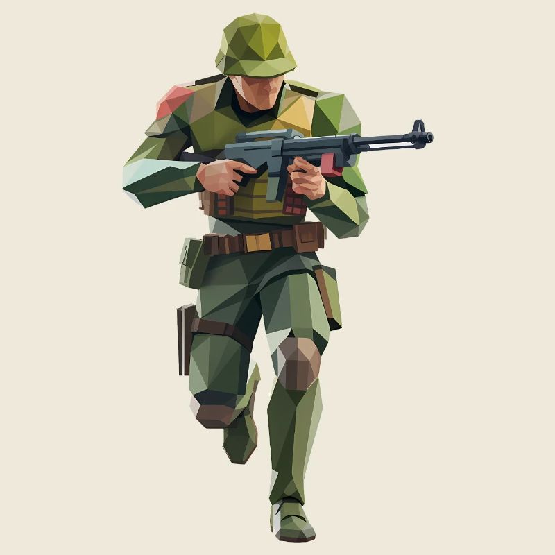 Army Soldier - Cool Low Poly Logo