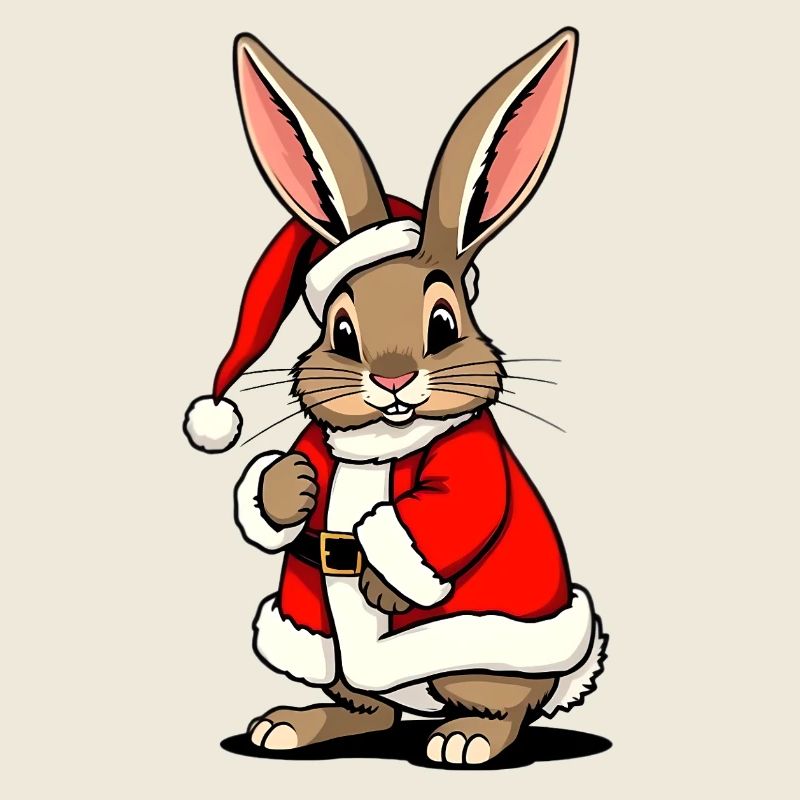 Lapin comme Père Noël à Noël