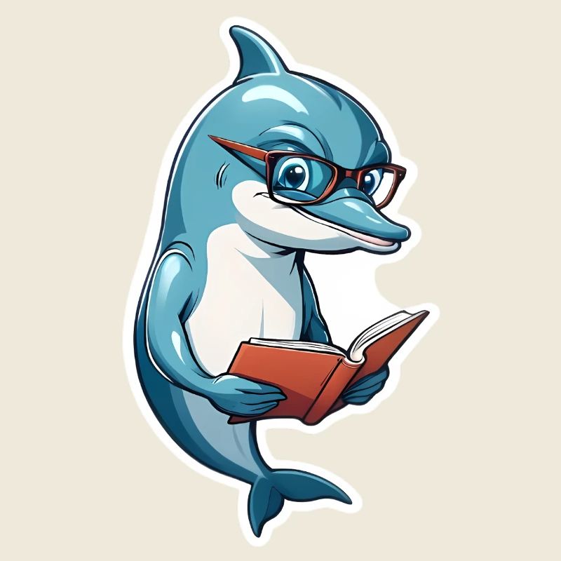 Schlauer Delfin mit Buch