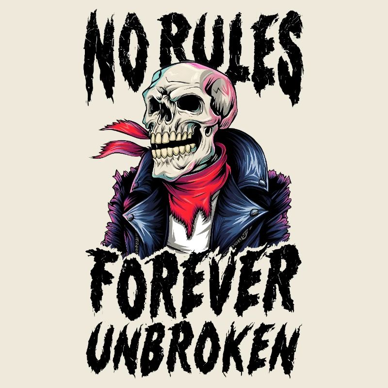 skull t-shirt no rules forever unbroken