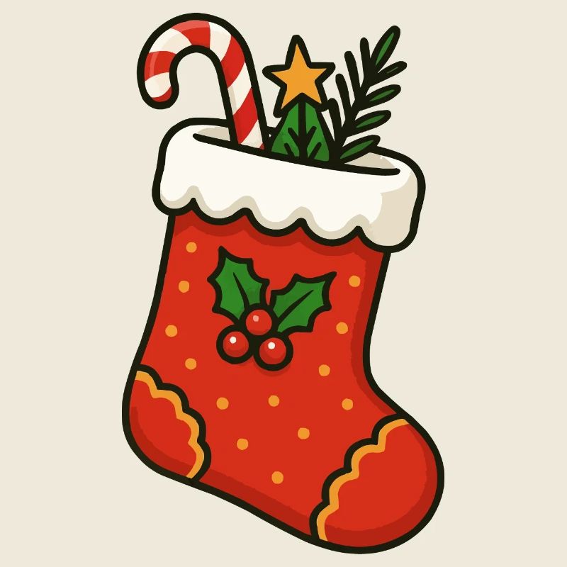 Bas de Noël avec canne à sucre