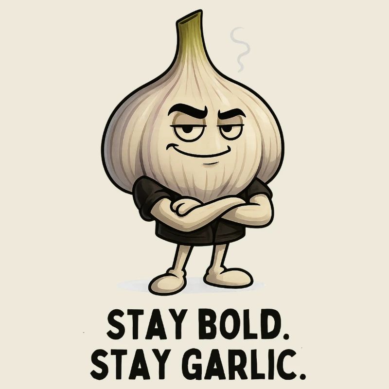 Knoblauch Bleib Stark Karikatur 