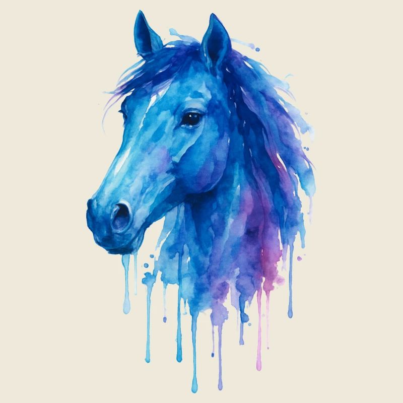 Aquarell Pferd - Reiten