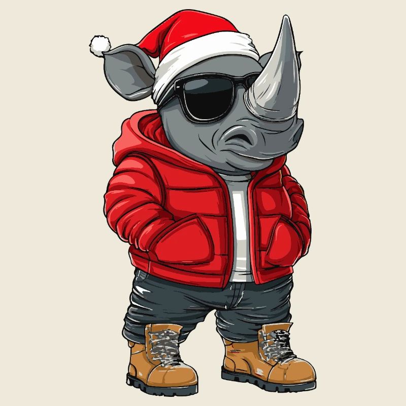 Rhino Christmas Winter