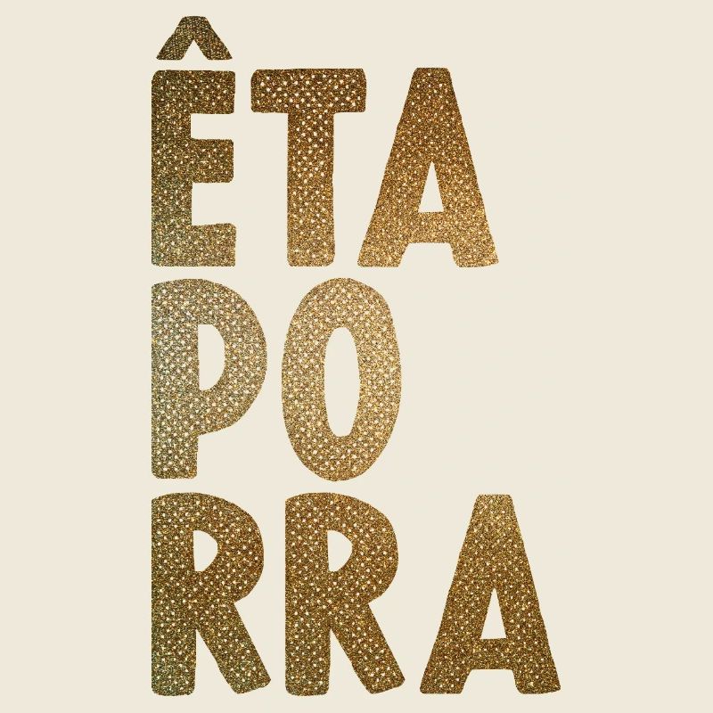 Typographie verticale Gold Glitter