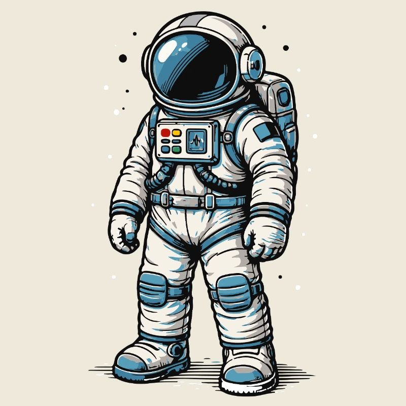 Astronaute de bande dessinée détaillé dans l’espace ouvert