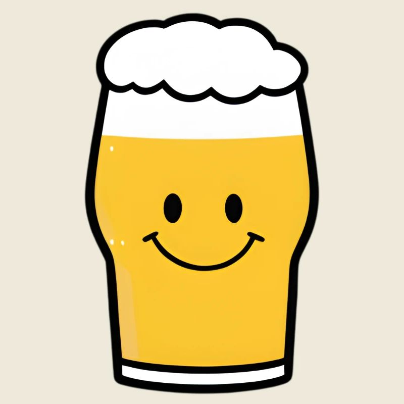 Dessin animé joyeux avec verre à bière