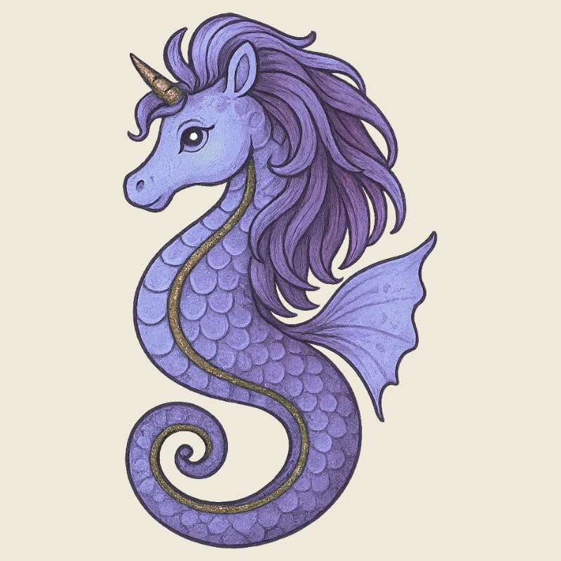 Hippocampe Licorne Violet Violet